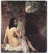 Francesco Hayez Bather viewed from behind painting